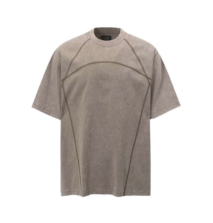 Retro Washed Letter Print TShirt – Loose Fit in a vintage washed style with a round neckline and short sleeves.