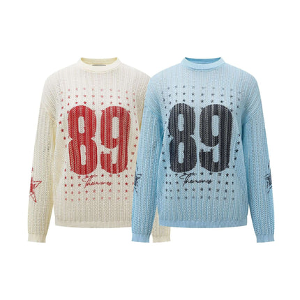 Pull en maille jacquard à col rond