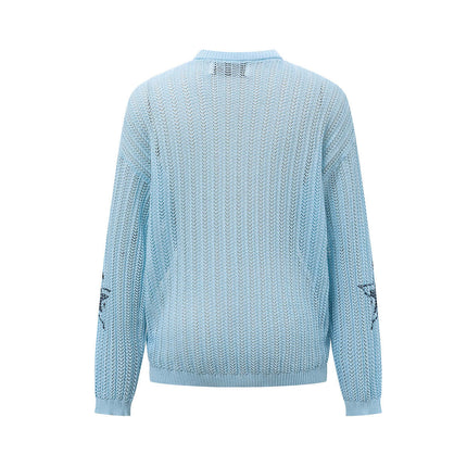 Pull en maille jacquard à col rond