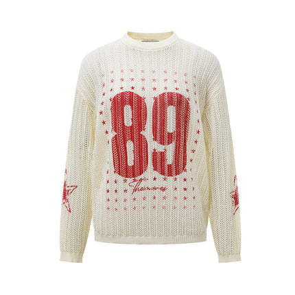 Pull en maille jacquard à col rond