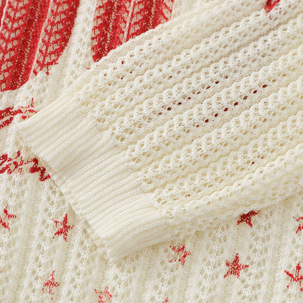 Pull en maille jacquard à col rond