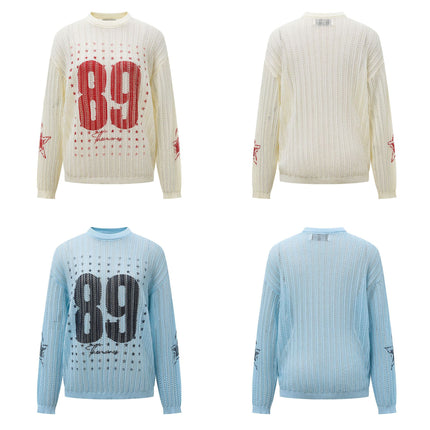 Pull en maille jacquard à col rond