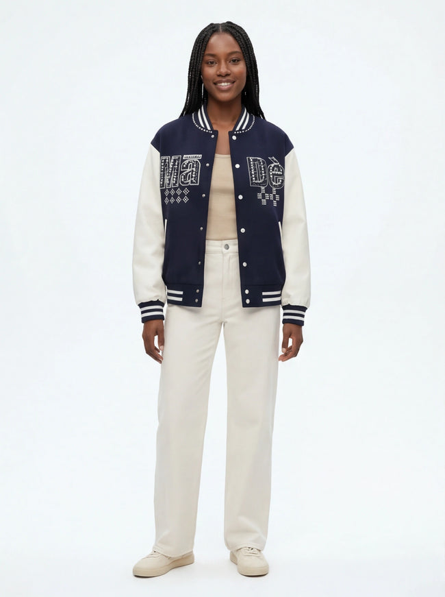 Must-Have Patchwork Paneled Beaded Jacket