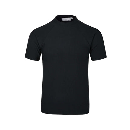 Seamless Jacquard TShirt – Loose Fit, men's short-sleeve tee in black with a round neckline