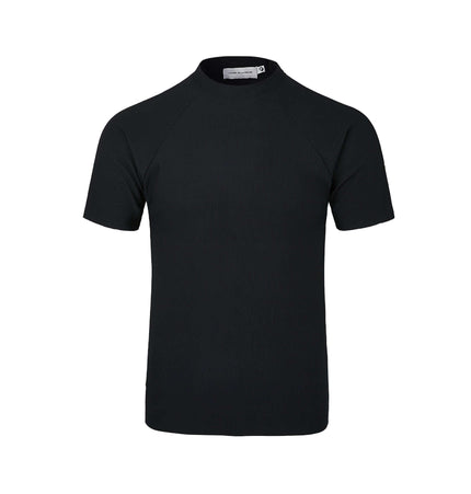 Seamless Jacquard TShirt – Loose Fit, men's short-sleeve tee in black with a round neckline