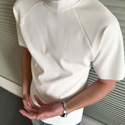 Seamless Jacquard TShirt – Loose Fit, lightweight men's tee in clean casual style, relaxed fit, short sleeves.