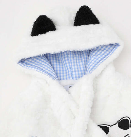 Sherpa Cotton Winter Jacket - Loose Fit with hood featuring cute cartoon ears and warm sherpa lining.