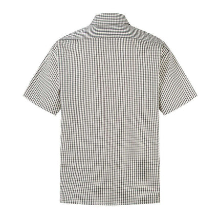 Back view of a Short Sleeve Plaid Shirt featuring a classic check pattern in a relaxed fit.