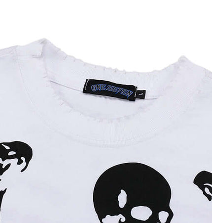 Skull Demon Printed TShirt – Loose Fit with skull graphic and classic round neckline