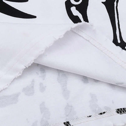 Skull Demon Printed TShirt – Loose Fit close-up showing fabric texture and print details.