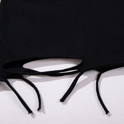 Smiley Graffiti Print Sleeveless Tank Top featuring slashed hole detailing for a bold urban look.