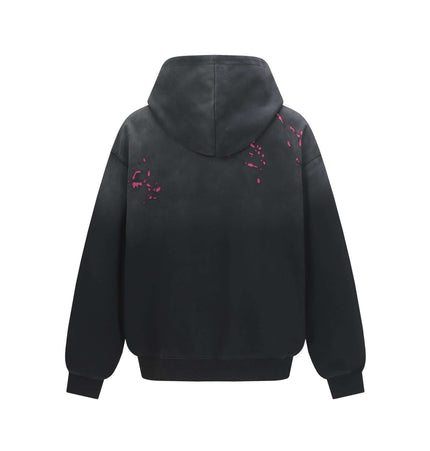 Splashing Ink Spliced Hooded Sweatshirt featuring a bold color block design and comfortable loose fit.