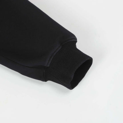 Close-up of sleeve cuff from Splashing Ink Spliced Hooded Sweatshirt, showcasing the comfortable and stylish design.