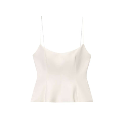 Strapless Camisole Tank Top – Slim Fit in white, featuring a flattering silhouette and smooth finish.