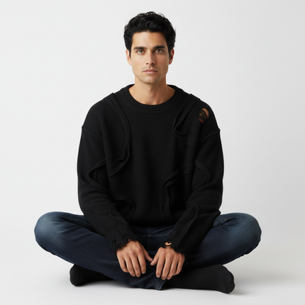 Street Tide Thick Knit Sweater – Loose Fit