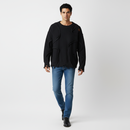 Street Tide Thick Knit Sweater – Loose Fit