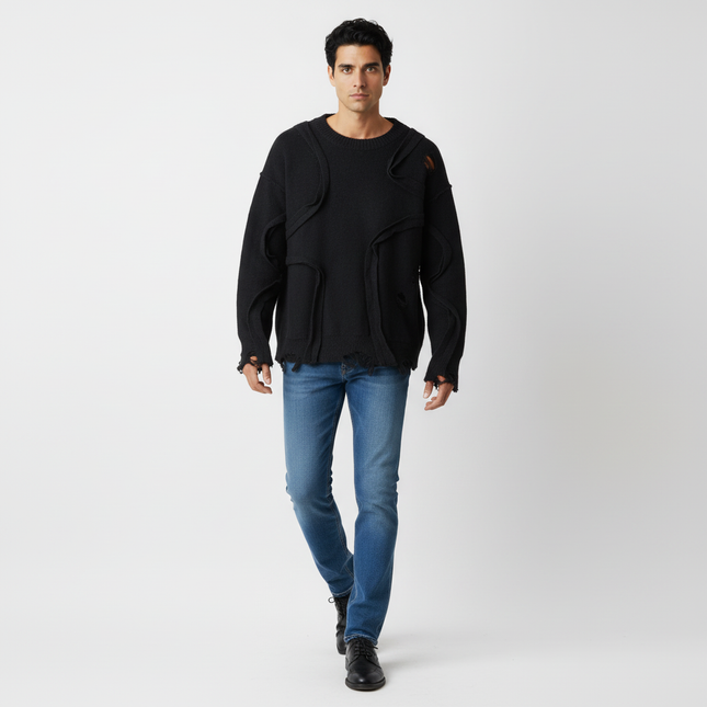 Street Tide Thick Knit Sweater – Loose Fit