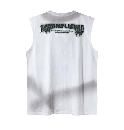 Graffiti Butterfly Print Tank Top - Loose Fit featuring bold lettering and a stylish design, perfect for summer streetwear.