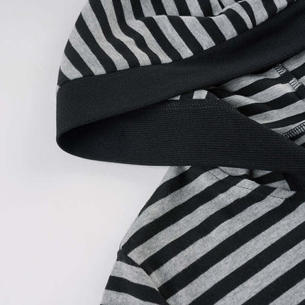 Striped Slim Fit Hooded Shorts Tracksuit featuring a stylish hood and sleek striped pattern, perfect for casual wear.