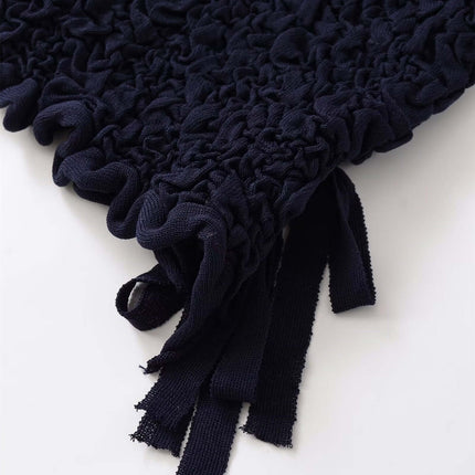 Texture Knitted Bow Round Neck Top close-up of knitted texture and bow detail