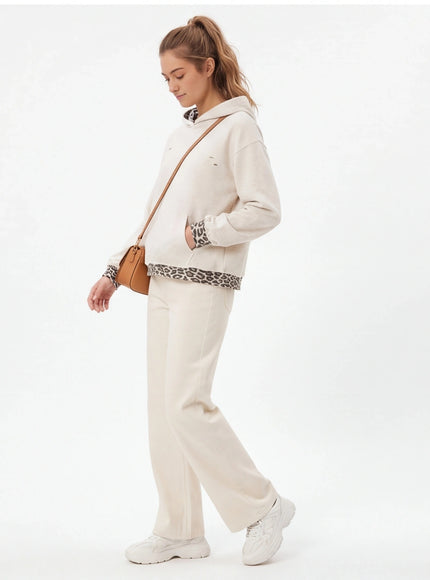 Back view of gray animal pattern patchwork perforated sweatshirt by Grozavu