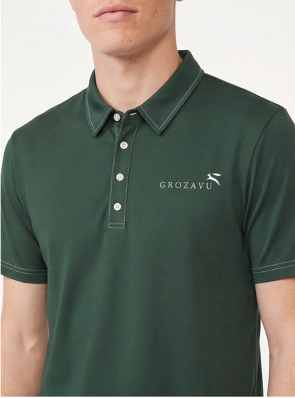 Back view of slim polo by Grozavu