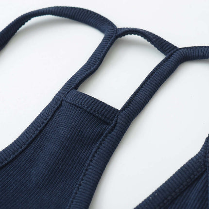 UNeck Crop Tank Top – Slim Fit close-up of straps and fabric texture