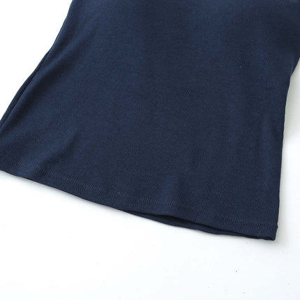UNeck Crop Tank Top – Slim Fit in navy color with a cropped style and smooth finish.