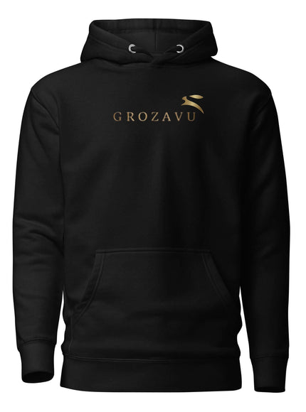 Black hoodie with Grozavu logo