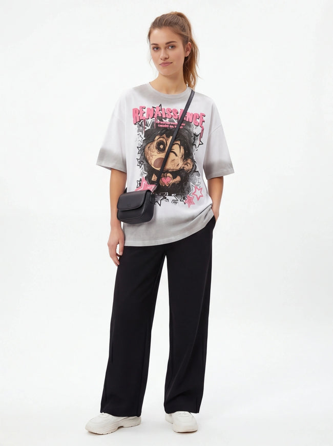 Oversized T-Shirt – with Fine Texture with Architectural Design