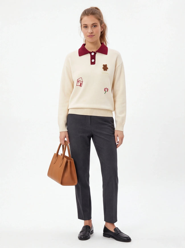 Essential Fit Polo Neck Sweater Japanese Knitwear
