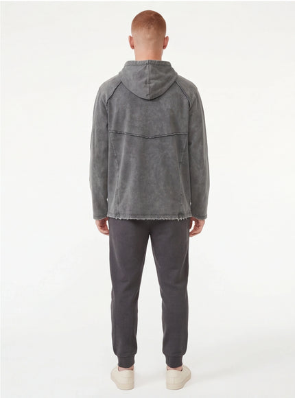 Hanorac funcțional, deconstruit, cu franjuri, spălat, ajustat