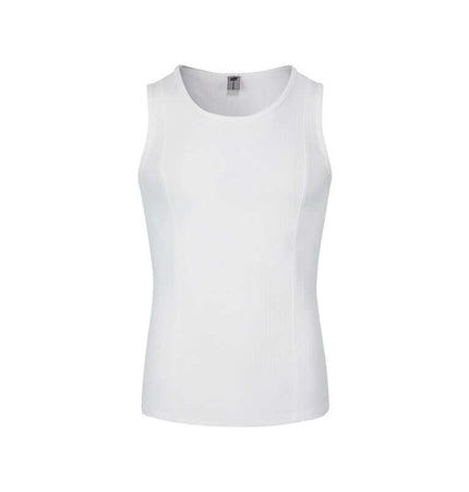 Ribbed Slim Fit Tank Top – Sculpted Waist in white, showcasing a sleek ribbed texture and a sculpted waistline.