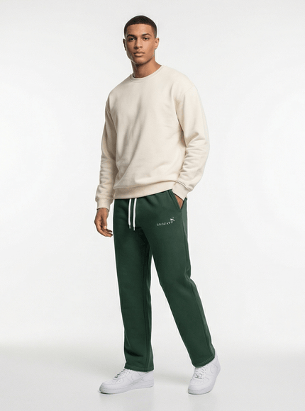 Close-up of wide leg joggers fabric