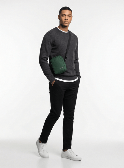 Close-up of utility crossbody bag fabric