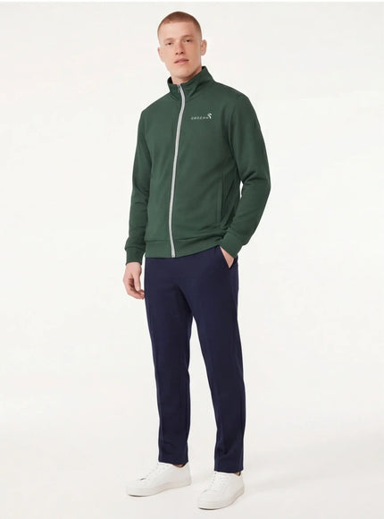 Model wearing track jacket by Grozavu