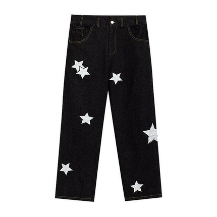 Pointed Star Embroidered Loose Jeans at €80.99