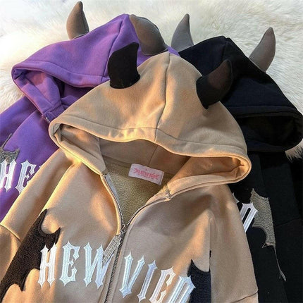 Bat Wing Devil Horn Hoodies at €77.99