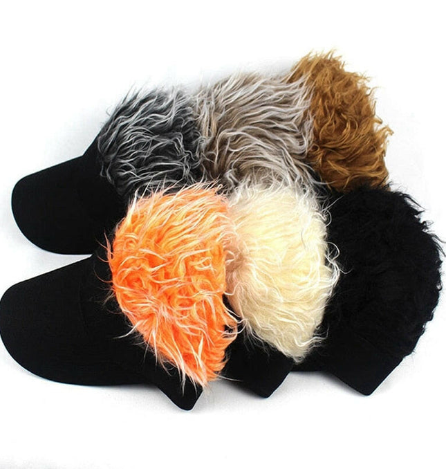 Novelty Baseball Cap Fake Hair Visor at €21.99