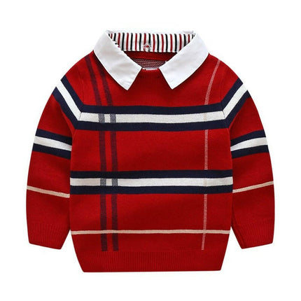 Boys Plaid Jacquard Sweater at €47.99