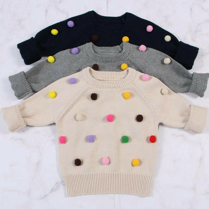 Baby Girls Balls Knitted Sweater at €23.99