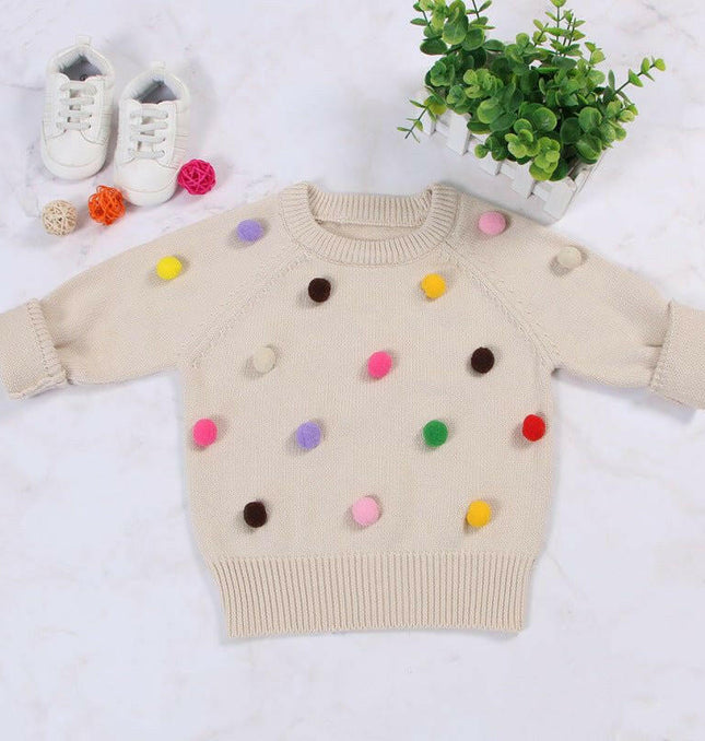 Baby Girls Balls Knitted Sweater at €23.99