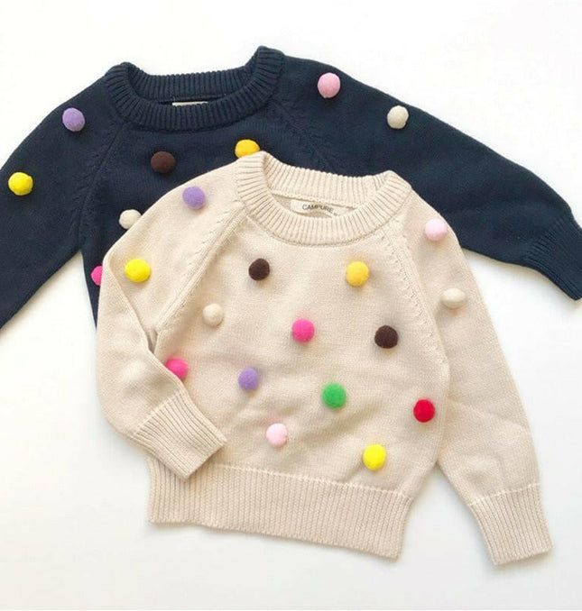 Baby Girls Balls Knitted Sweater at €23.99