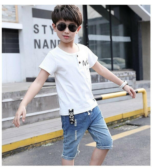 Children Clothing Summer Boys T-Shirt With Denim Shorts 2pcs at €56.99