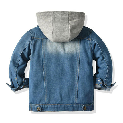 Children's Fake Two-Piece Denim Hooded Jacket at €74.99