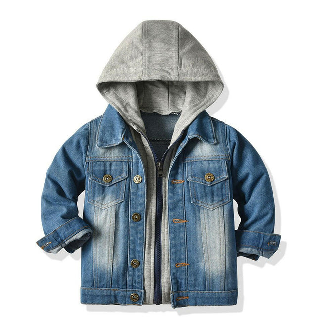 Children's Fake Two-Piece Denim Hooded Jacket at €74.99