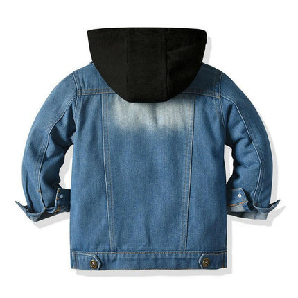 Children's Fake Two-Piece Denim Hooded Jacket at €74.99