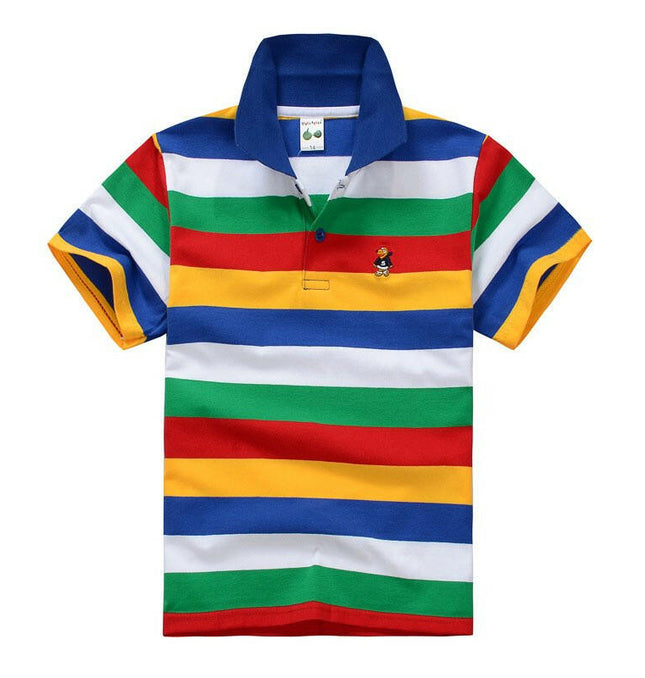 Children's T-Shirt Cotton Striped Lapel Polo Shirt at €17.99