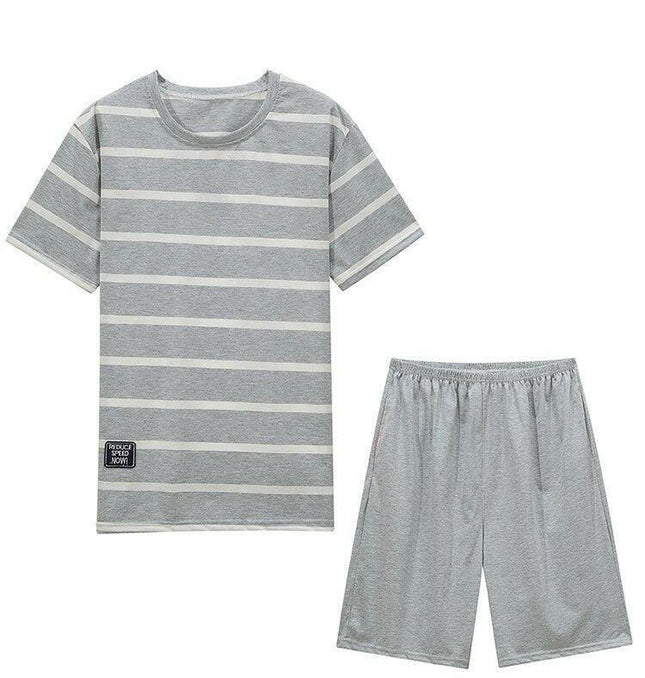 Elevate Comfort with Men's Striped O Neck Lounge Pyjamas Set at €26.99