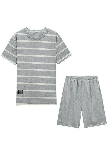 Elevate Comfort with Men's Striped O Neck Lounge Pyjamas Set at €26.99